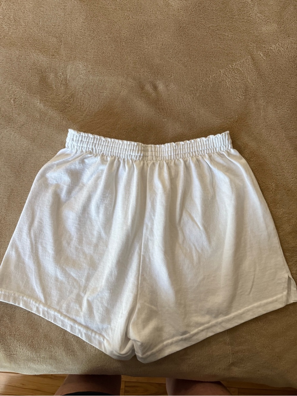 Soffe White Women's Athletic Shorts with Elastic Waist - Picture 5 of 5